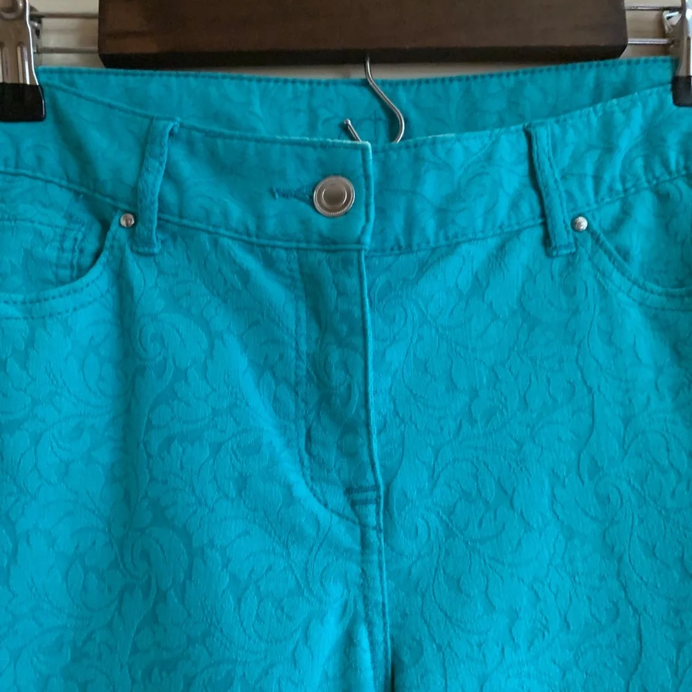 Cache Green Brocade Pants sz 8